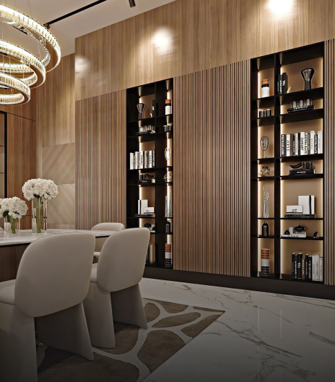 Modern dining room with elegant furniture